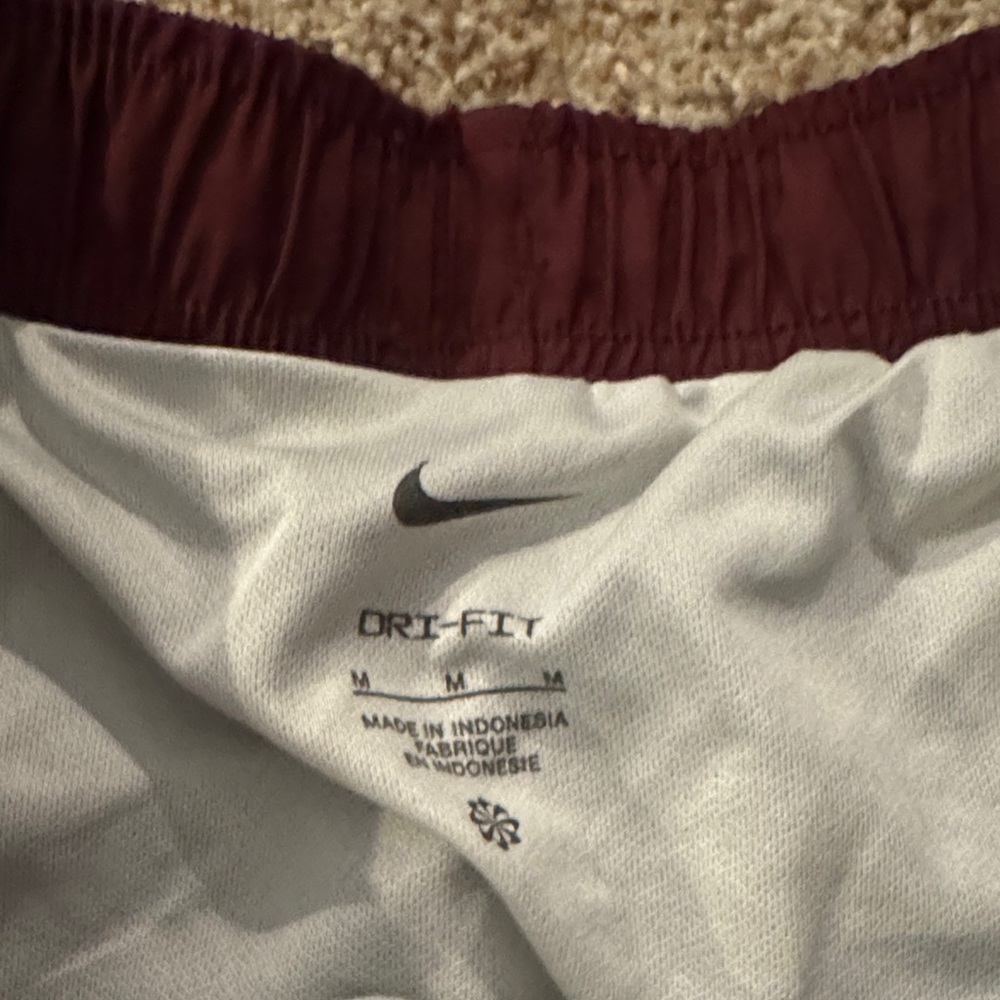 Nike Women's University of Minnesota Gophers Burgundy and White Athletic Shorts - Picture 2 of 5